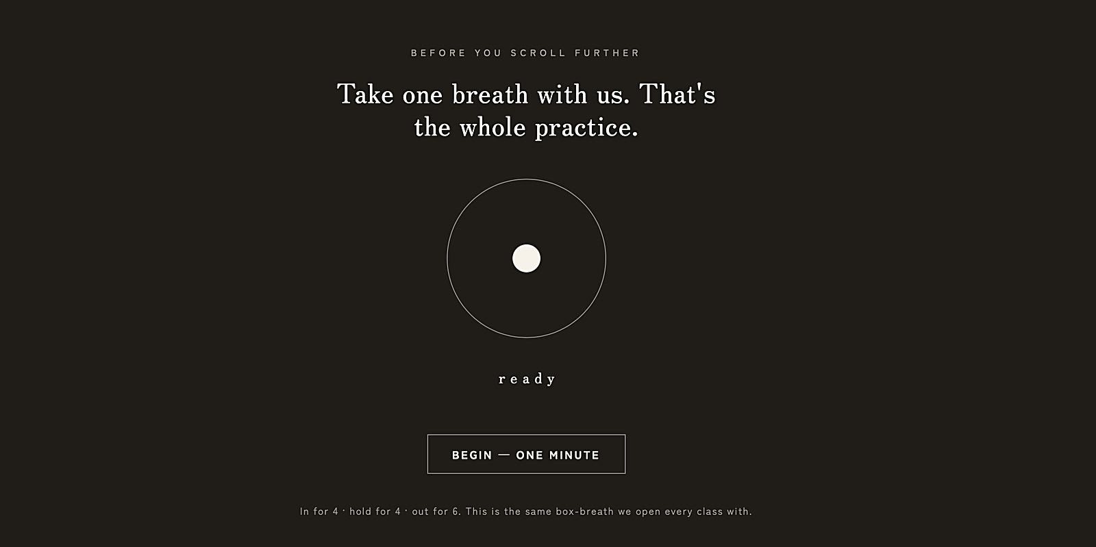 Zen demo homepage — wellness studio site built by Mizuron